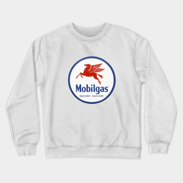 Mobilgas vintage sign Crewneck Sweatshirt by DavidLoblaw